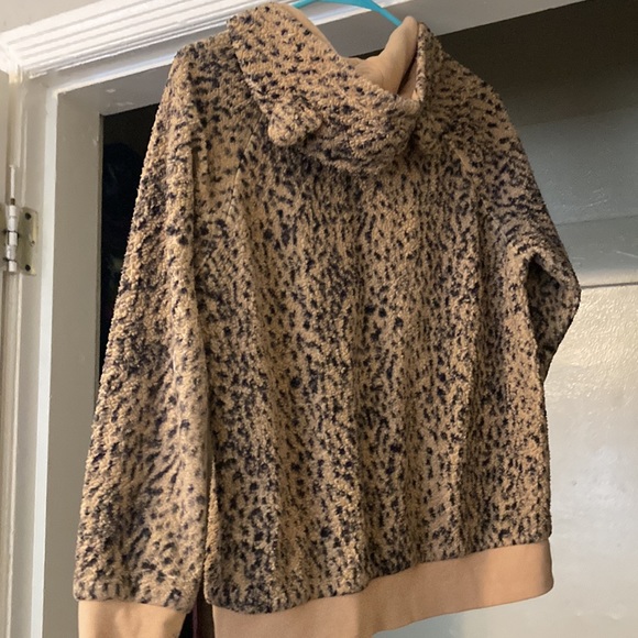 Pac Sun LA Hearts Cheetah Zip-Up Sweatshirt with Hoodie with Ears ~ Size: Small - Picture 2 of 2